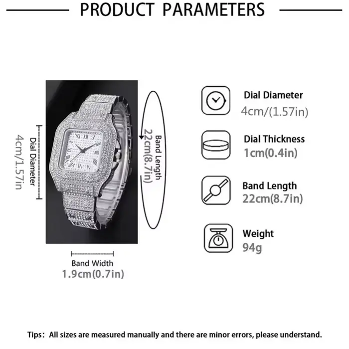 Classique luxe affaires hommes bracelet en acier carré échelle romaine strass montre à Quartz Lesiure homme montre-bracelet Relogio Masculino