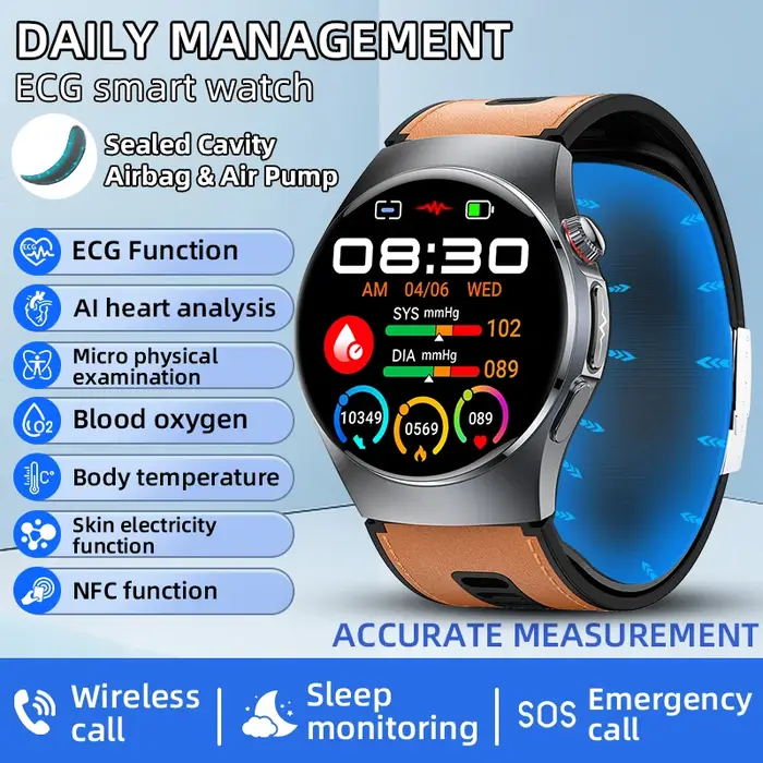 Montre connectée LIGE avec suivi de la santé, moniteur de fréquence cardiaque, ECG, tracker de fitness et sommeil, pour femmes et hommes, occasion sportive ou quotidienne