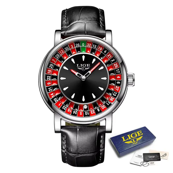 LIGE 2025 montres de luxe créatives hommes Roulette jeu cadran mode hommes montre étanche lumineux Q