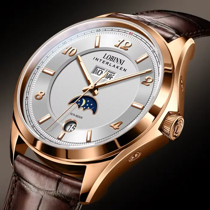 LOBINNI 40mm montres pour hommes mécanique haut de gamme calendrier Date luxe saphir cristal verre montre automatique