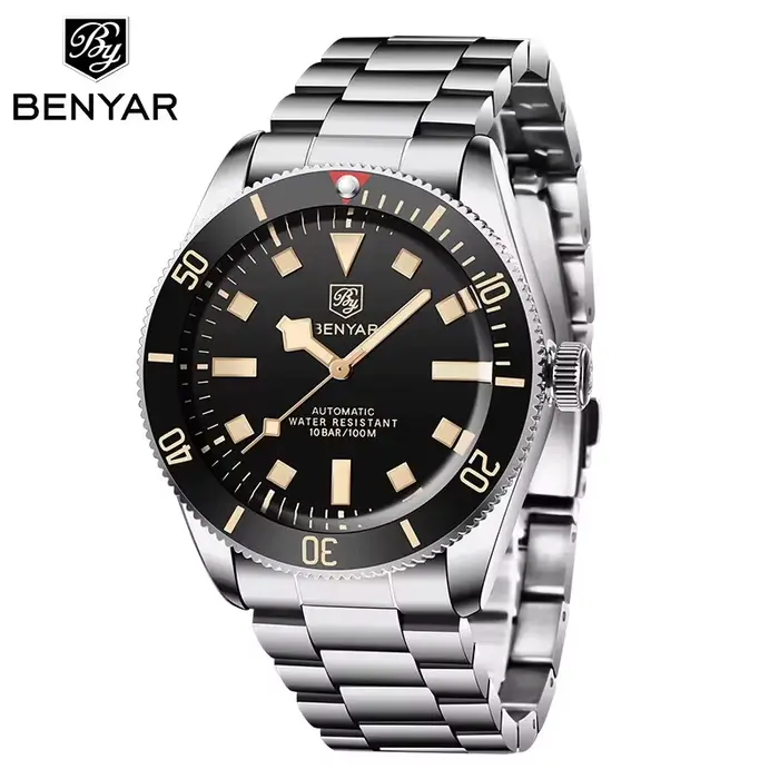 BENYAR – montre automatique de luxe pour hommes, montre-bracelet mécanique, étanche, lumineuse, en a