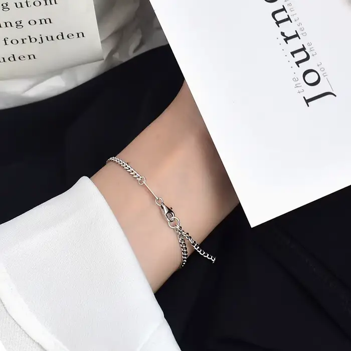 La Monada Bracelets pour femme argent 925 Sterling rétro minimaliste