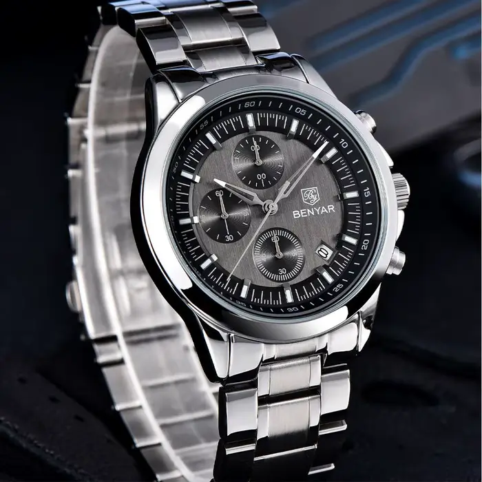 Montre BENYAR 2024 Quartz Robe Résistante à l'Eau Pour Hommes Occasions Spéciales Plongée Aventures Élégante