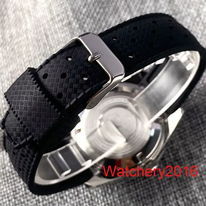 Tandorio 62MAS NH35 PT5000 mouvement automatique AR dôme verre saphir lumineux 300M étanche plongeur hommes montre bracelet gaufré