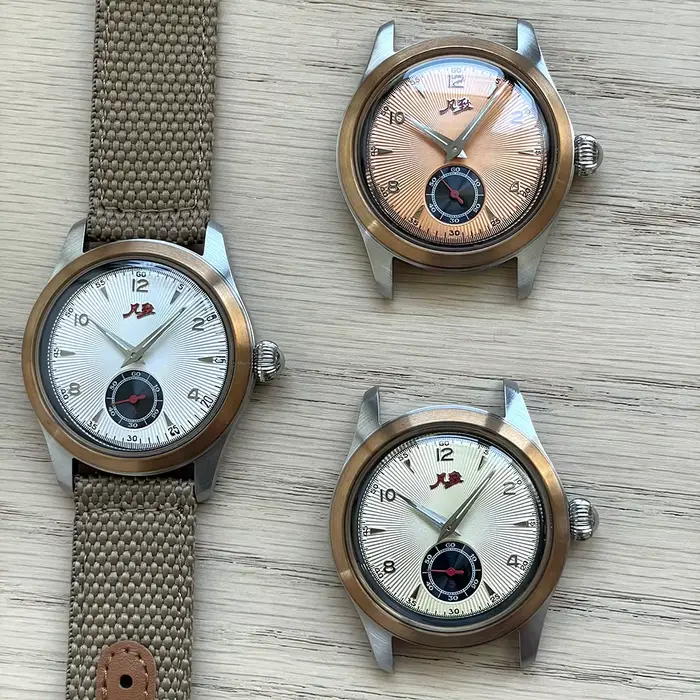 Montre Mécanique Merkur Vintage à Quartz Cadran Saumon Boîtier Acier Inoxydable Occasions Spéciales Hommes
