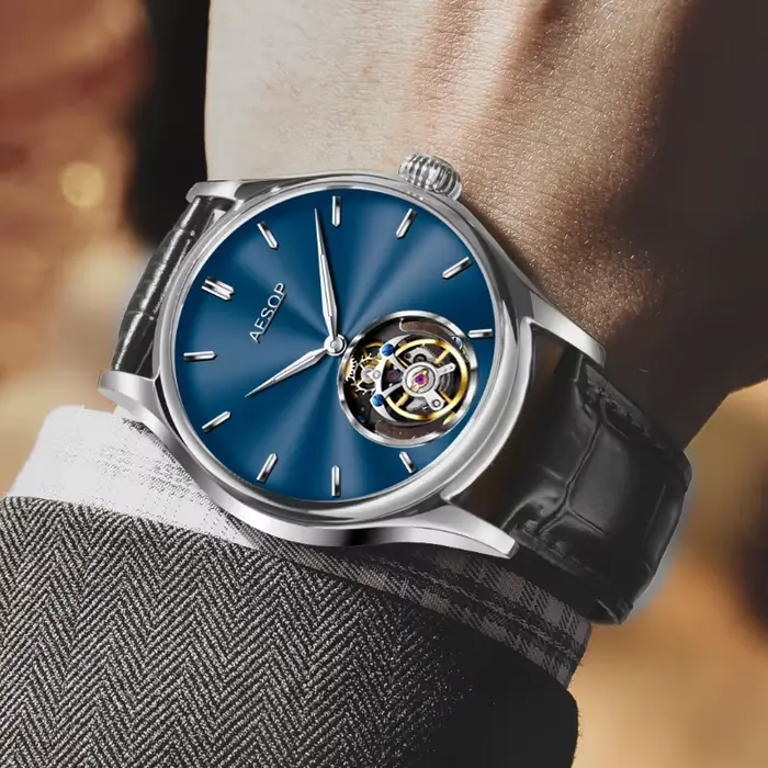 AESOP montre Tourbillon volant pour hommes squelette