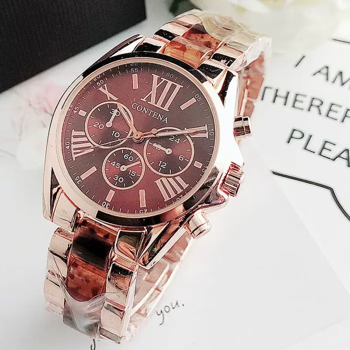 Montres à quartz marron pour femmes