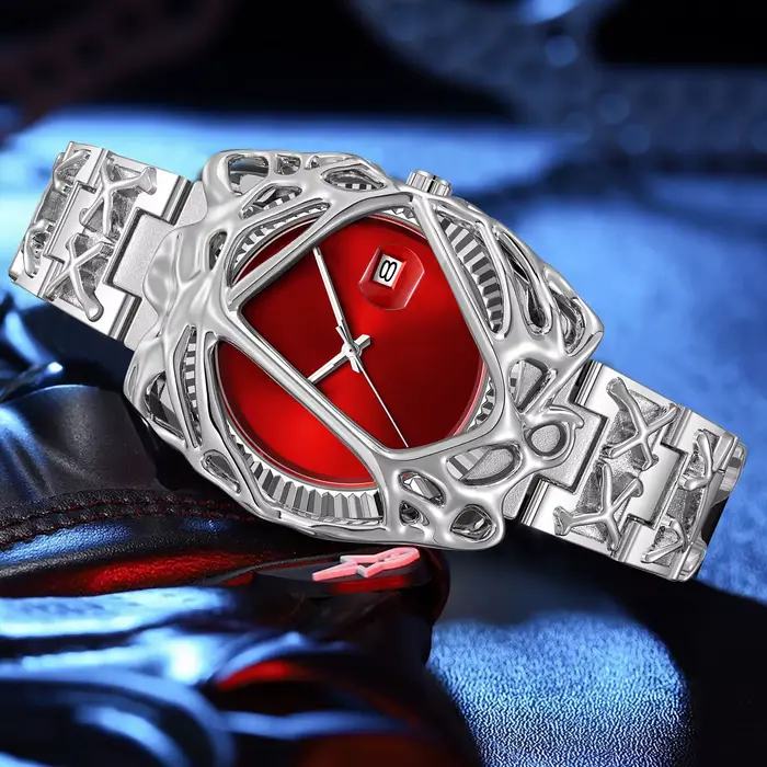 Montre PINTIME en alliage résistante à l'eau pour homme avec mouvement quartz et bracelet lumineux pour occasions quotidiennes et spéciales