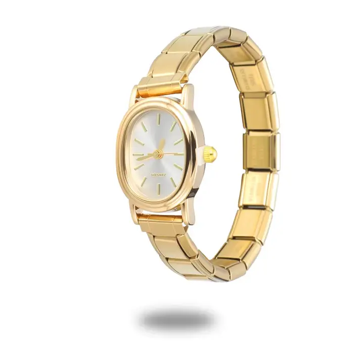 Mode hommes femmes en acier inoxydable rond Simple montre Bracelet