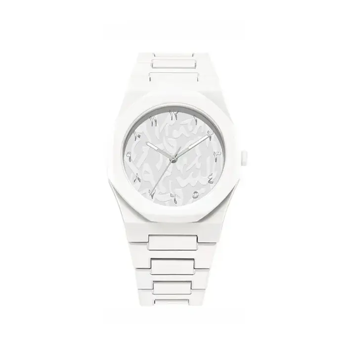 Montre à cadran arabe étanche avec bracelet en plastique