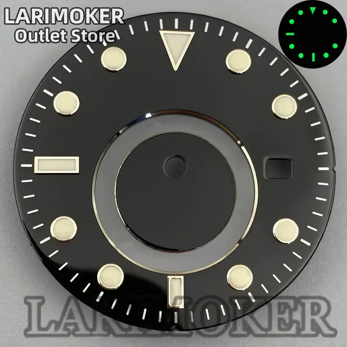 LARIMOKER – cadran lumineux vert mécanique automatique GMT de 31.5mm avec aiguilles, adapté au mouve