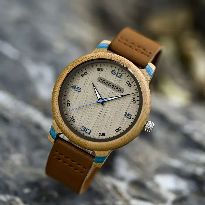 BOBO BIRD – montre-bracelet en bambou et bois pour hommes