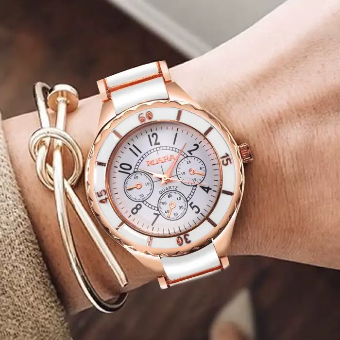 Femmes montres or Rose blanc Quartz montre en acier Mujer Design élégant horloge dames montre-bracel