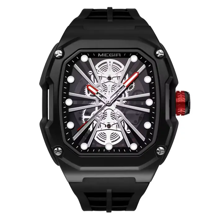 Montres mécaniques automatiques pour hommes, 7 Brand Days, Relogio Masculino, Megir 8607, Montre squ