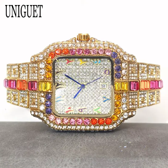 Montre UNIGUET Rainbow Diamond pour Homme