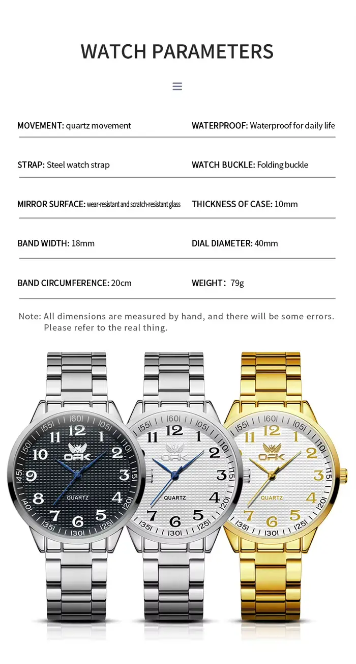 Montres à quartz de luxe OPK 6008 pour hommes