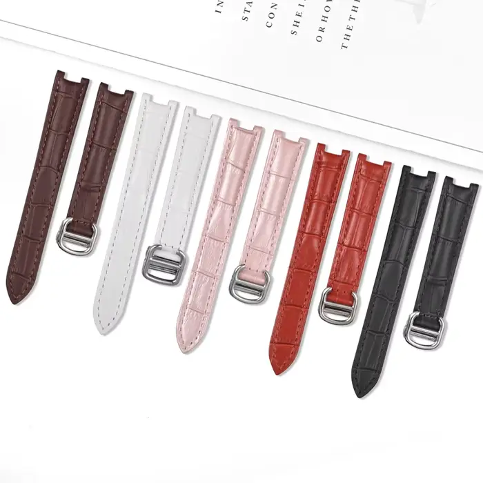 Bracelet de montre en cuir véritable pour montres traditionnelles avec boucle papillon en acier inoxydable pour hommes et femmes occasions spéciales