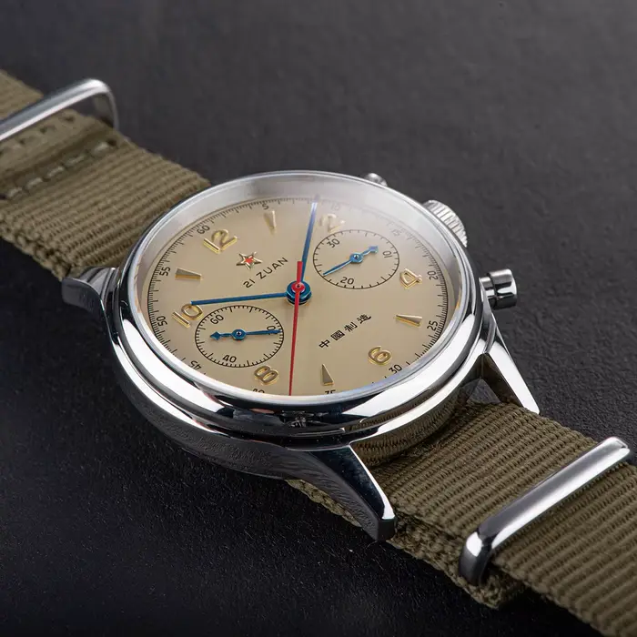 Montre-mécanique antique 1963 Das-Tianlei avec mouvement manuel chronographe résistante à l'eau pour hommes occassions spéciales