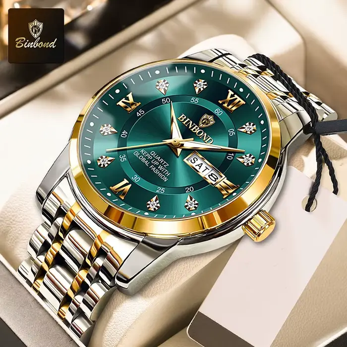 BINBOND Top marque de luxe montre de mode hommes 3ATM étanche Date horloge Sport montres