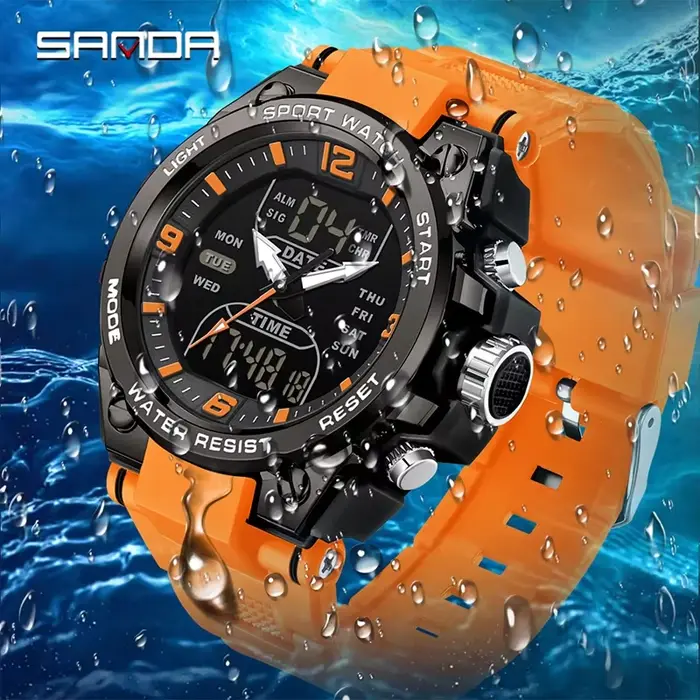 SANDA hommes montres militaires tactiques horloge de Style G pour homme montre de Sport