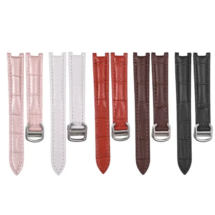 Bracelet de montre en cuir véritable pour montres traditionnelles avec boucle papillon en acier inoxydable pour hommes et femmes occasions spéciales