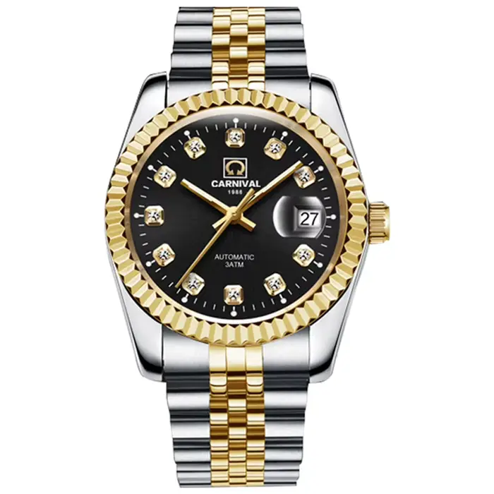 Montre Carnaval C8205 Automatique Or 18 Carats avec Cristal de Saphir Pour Femmes Occasions Spéciales