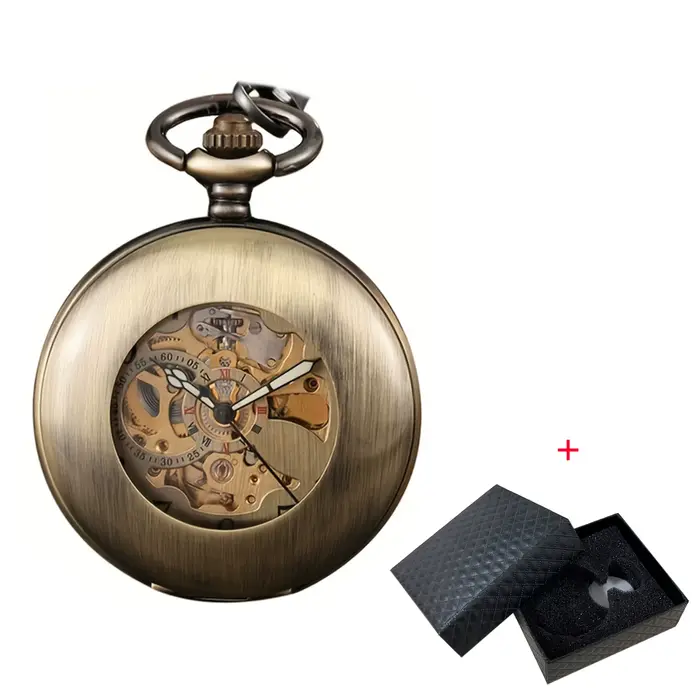 Montre de poche mécanique de luxe Vintage pour hommes et femmes, classique, couvercle rabattable lum