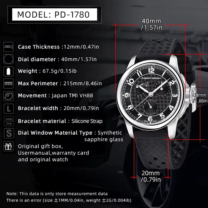Montre Homme Quartz Paganidesign 2026 Multifonction Étanche Lumineuse Nouveau Modèle Élégant