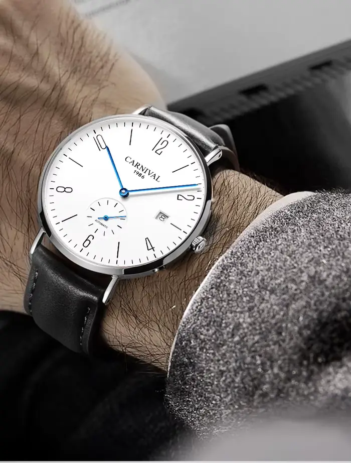 CARNIVAL Ultra-mince hommes montres haut de gamme de luxe étanche décontracté Simple montre