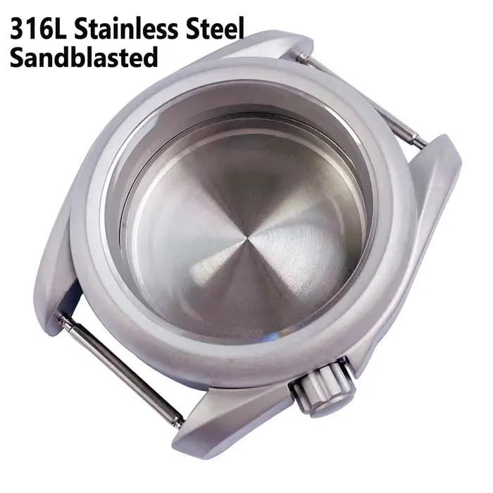 Boîtier de montre en titane sablé, verre saphir, couronne 3.8, SION L, NH35, NH36, NH38, NH70, NH72,
