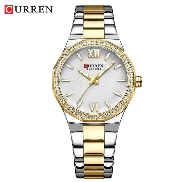 Istro REN-Montre de Luxe Romantique pour Femme, Cadran avec Strass, Bracelet en Acier Inoxydable, Mo