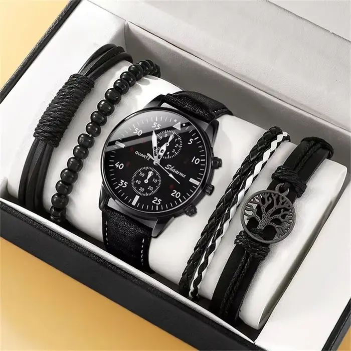 Montre homme en cuir RUNERR style Hong Kong haut de gamme affaires et décontraction pour homme quartz élégante à offrir pour occasions spéciales