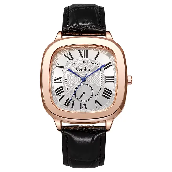 Nouveau 2025 montre à Quartz hommes femmes mode carré en cuir or blanc saphir Couple