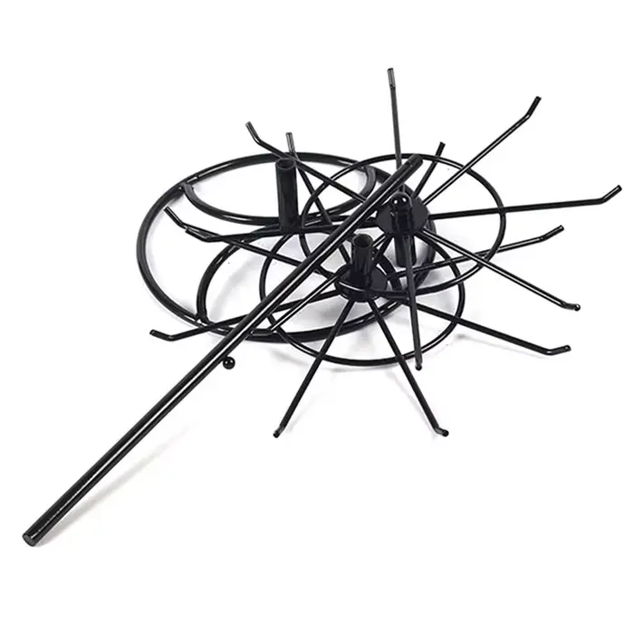 Pour accrocher boucle d'oreille anneau Bracelet support de montre rotatif présentoir de bijoux 2 niveaux rond en métal