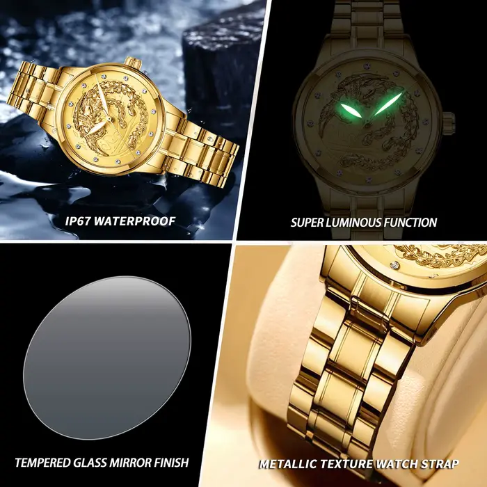 Montres à quartz durables vintage BINBOND Phoenix pour femmes