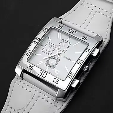 Reloj Mujer-Montre carrée pour femmes, rouge, grand visage, large bracelet, quartz, décontracté, dam