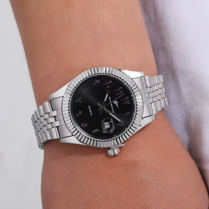 Montres à quartz en acier inoxydable pour hommes