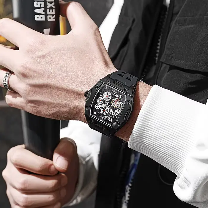 DULUNWE nouvelles montres pour hommes mode squelette mécanique