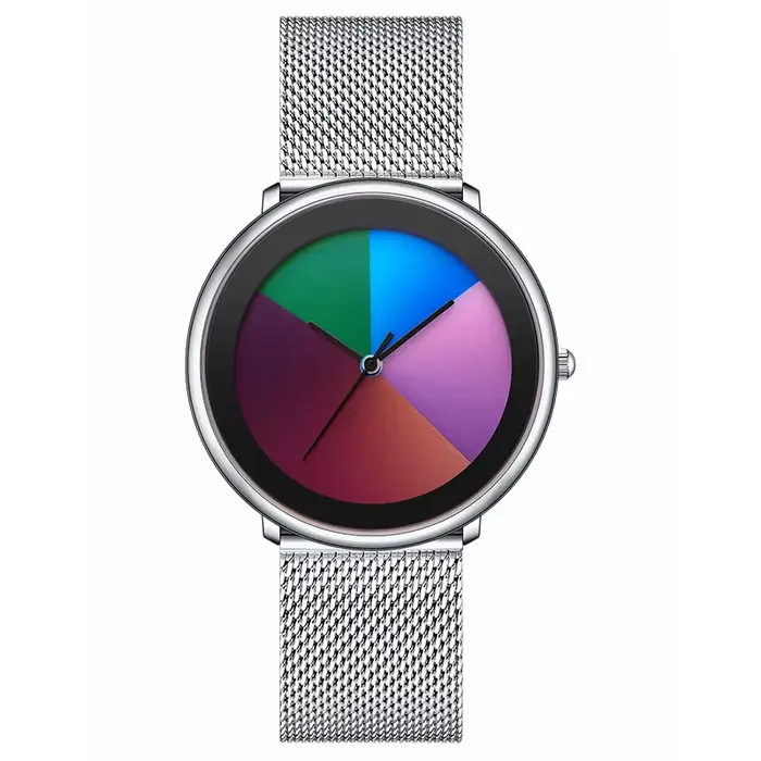 Montre Femme LIGE 2026 Unique, Cadran à Couleurs Changeantes, Montre Décontractée à Rayures, Bracele
