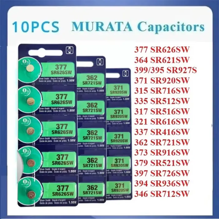 10 pièces de piles Murata avec puce intégrée : SR626SW