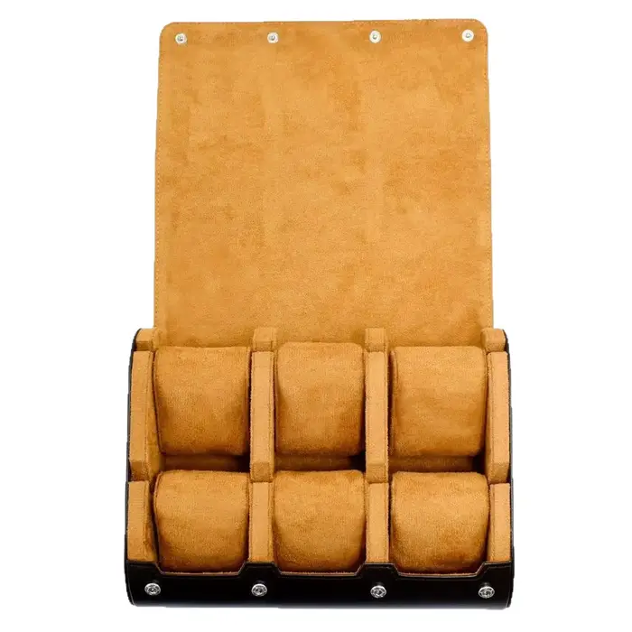 Boîte de présentation en cuir pour collection de montres mécaniques avec coussinets amovibles pour rangement anti-poussière 6 places à offrir pour homme ou femme occasions spéciales