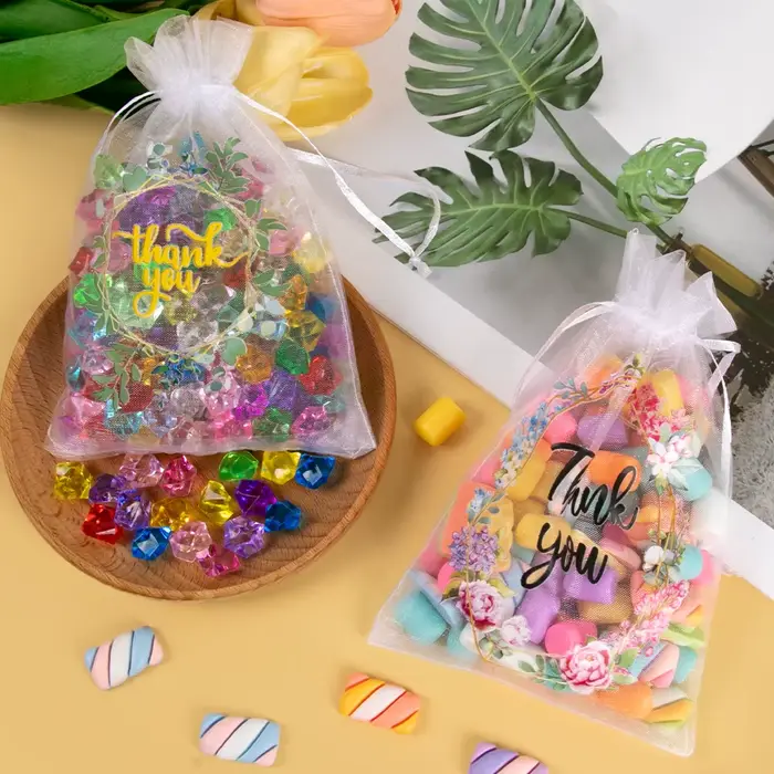 Sacs en Organza avec Lettres de Remerciement