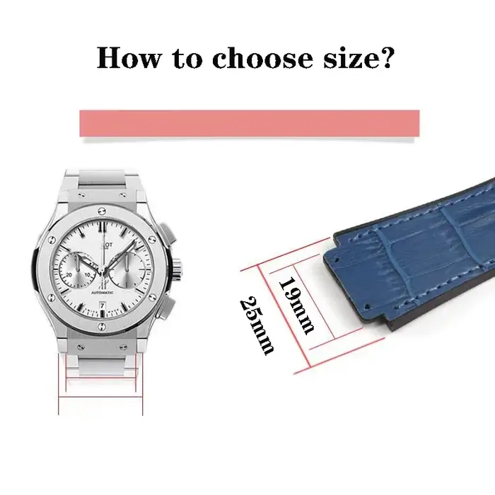 Bracelet de montre en cuir de vachette classique pour montre traditionnelle avec fermoir en acier pour femmes et hommes occassions formelles et semi-formelles