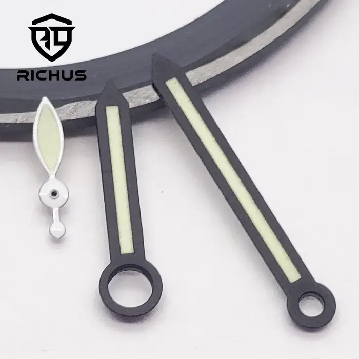 RICHUS 6497 6498 aiguilles de montre noir argent