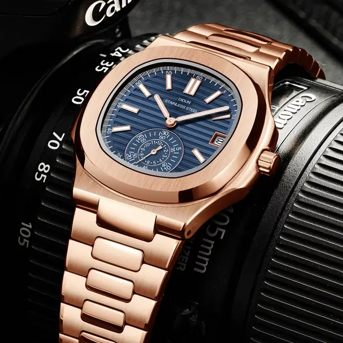 DIDUN hommes montres haut de gamme de luxe affaires montre en acier inoxydable mâle militaire Quartz chronographe