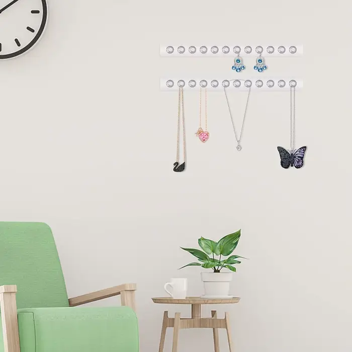 Porte-collier en acrylique avec lumière LED pour rangement mural élégant et organisation de bijoux pour femmes et hommes occasions spéciales