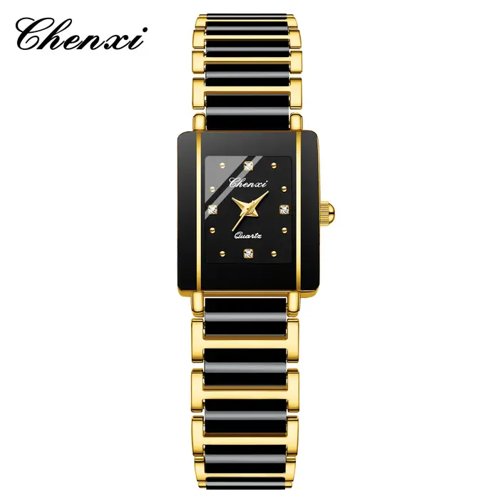 CHENXI 104A montres de Couple de luxe étanche relojes para damas montre-bracelet pour femme et homme bracelet en céramique simulée cadeau