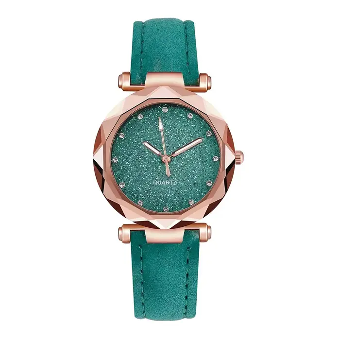 Montre en or rose avec strass pour femmes, élégante et sophistiquée pour occasions spéciales et tous les jours