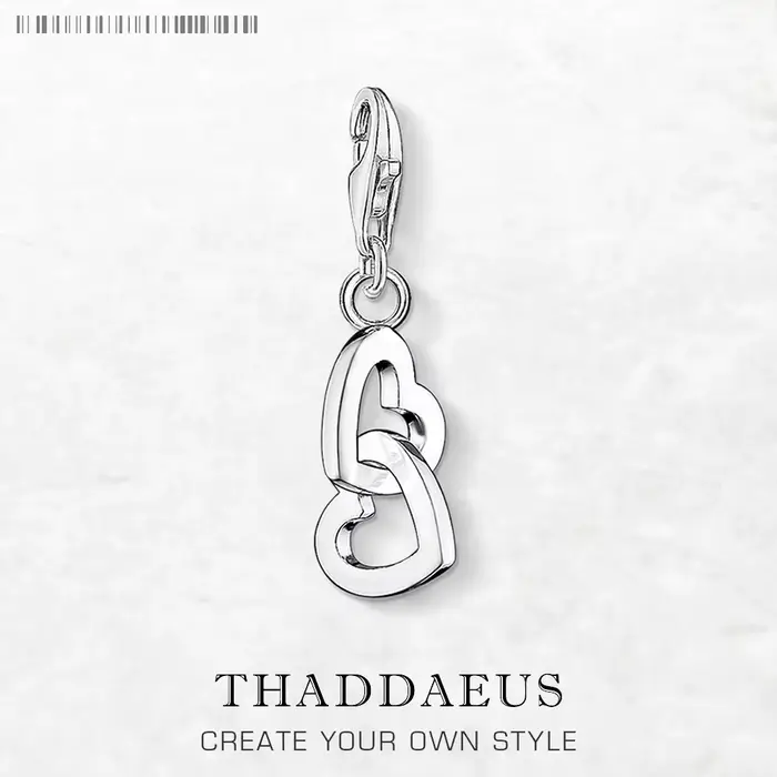Pendentif deux cœurs entrelacés, breloque pendante en argent Sterling 925 pur, cadeau romantique pou