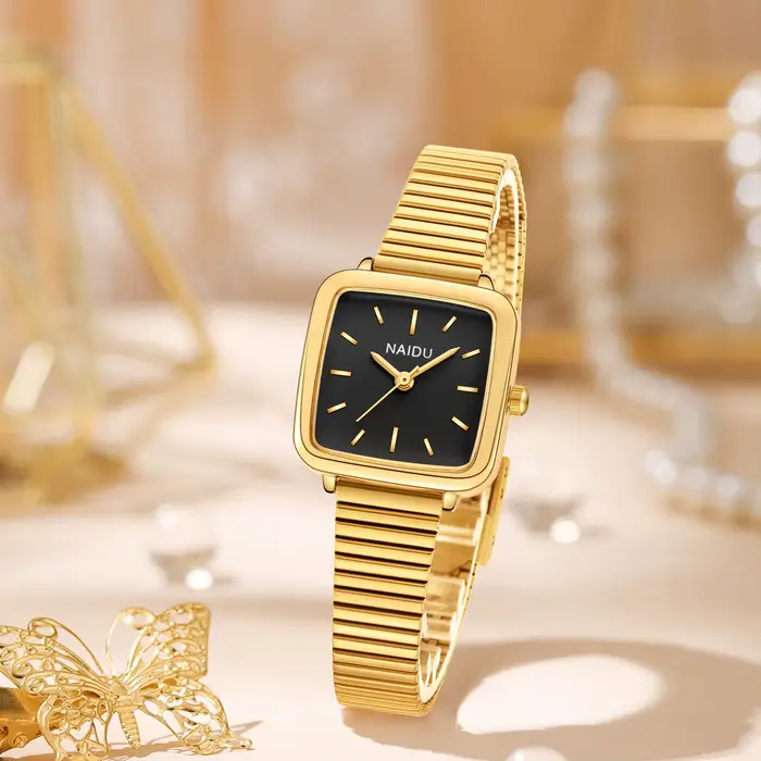 1 montre pour femme au design simple, artistique et vintage à quartz